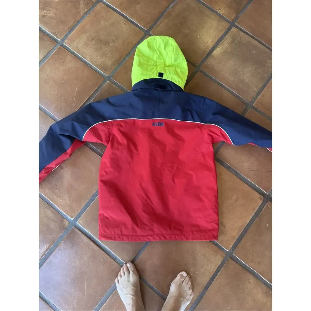 Gill Cruise Jacket Junior M 143-149cm Red Navy Waterproof Sailing Rain Jacket